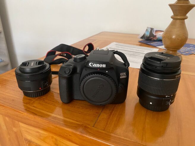 Canon EOS Kit 4000D + lente 18-55mm III DSLR color negro